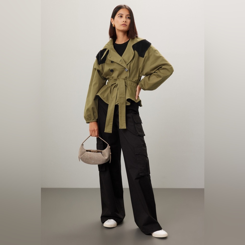 Marissa Webb Olive Utility Jacket with Black Details